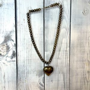 Brassy heart necklace